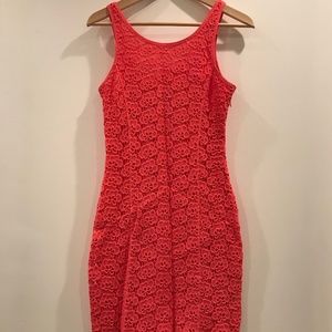 Body Con Stretch Lace Dress with Low Back